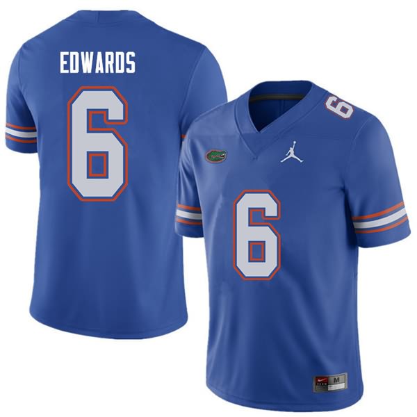 Men's NCAA Florida Gators Brian Edwards #6 Stitched Authentic Jordan Brand Royal College Football Jersey SLO7165TR